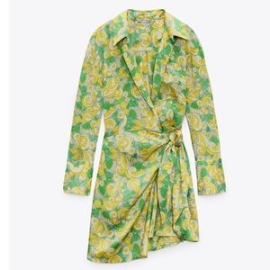 Zara print wrap dress with headband. Never worn with tags. Very short. Unlined.